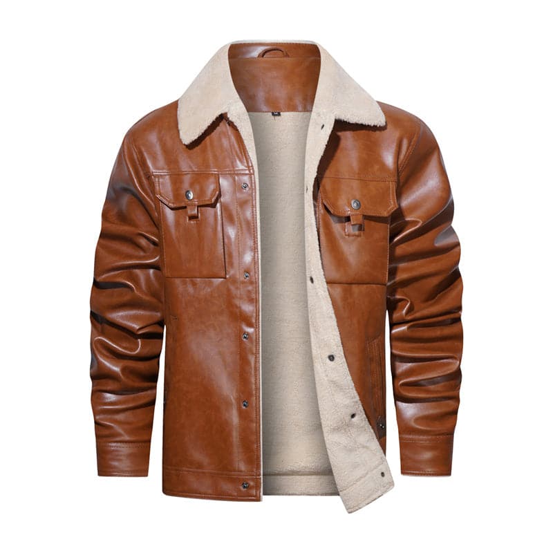 Veste en cuir Darius pour hommes, hiver