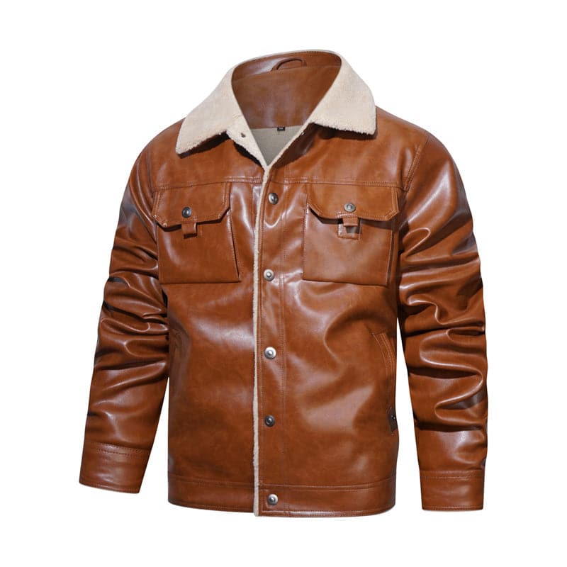 Veste en cuir Darius pour hommes, hiver