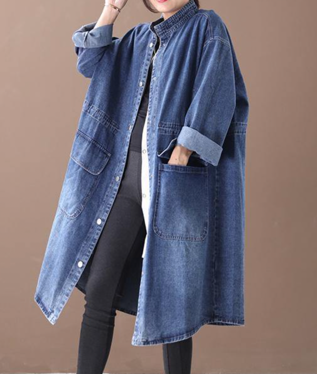 Alba - Veste longue en jean pour femme