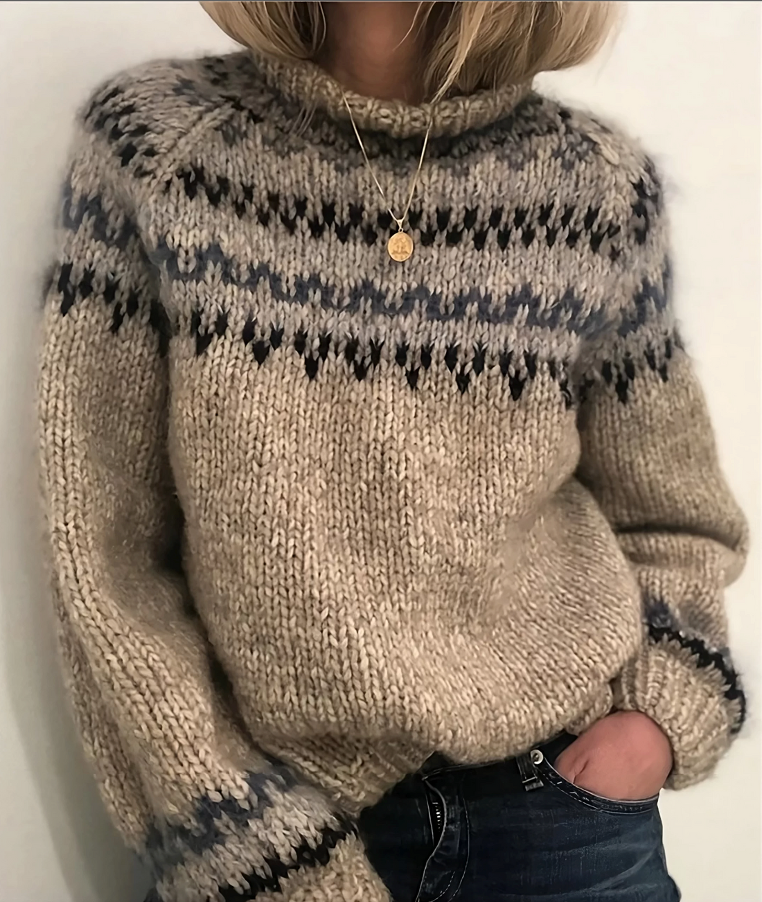 Oona - Pull en laine islandaise avec col roulé