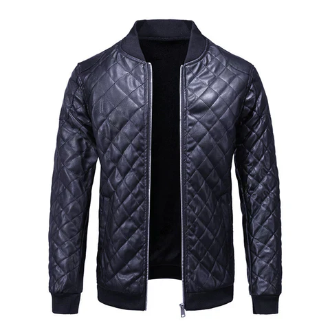 Andrei - Veste en cuir noir moderne pour homme