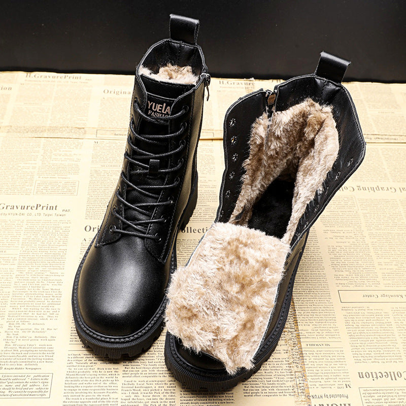 Marion - Bottes d'hiver en cuir noir