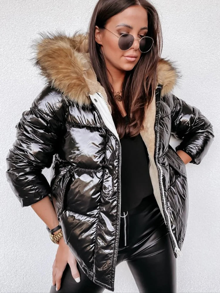 Rebecca - Manteau d'hiver Metallic Glamour