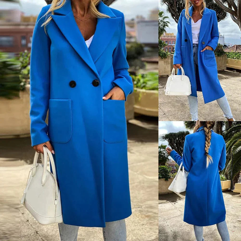 Josepha - Manteau long en laine avec col à lapel